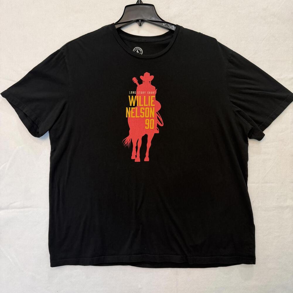 Willie Nelson 90 Long Story Short T Shirt Sz 3X Hollywood Bowl 2023 Black F & B